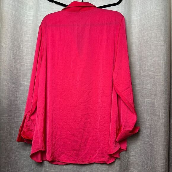 2/$30 Alison Dominy Pink Popover Shirt Blouse Tunic Size 20 Loose Fit Office NWT - Picture 12 of 12